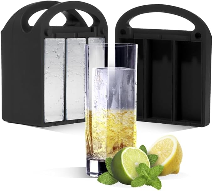 LEMONSODA Collins Ice Cubic Mold Maker - 6 Spears - 100% Clear - For Highball, Collins, Drinking Glasses - Gift Box | Easy-Made Cubic | Food-Grade Premium Silicone | Dishwasher-Safe