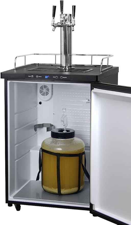 Kegco HBK309X-3 Keg Dispenser, 3 faucet without kegs Black Stainless Steel