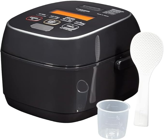 Zojirushi NW-JEC10BA Pressure Induction Heating (IH) Rice Cooker & Warmer, 5.5-Cup, Made in Japan & BB-PDC20BA Home Bakery Virtuoso Plus Breadmaker, 2 lb. loaf of bread, Stainless Steel/Black