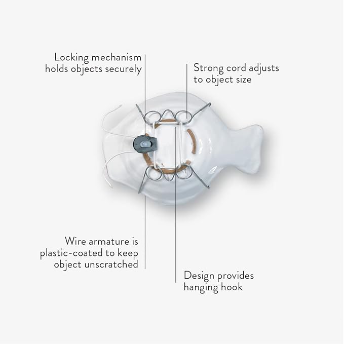 Display Buddie Adjustable Wall Plate Hanger - Secure For Oval Square Round Rectangle Wall Display - Steel - Silicone Hooks - Small 9"-13" up to 8 lbs