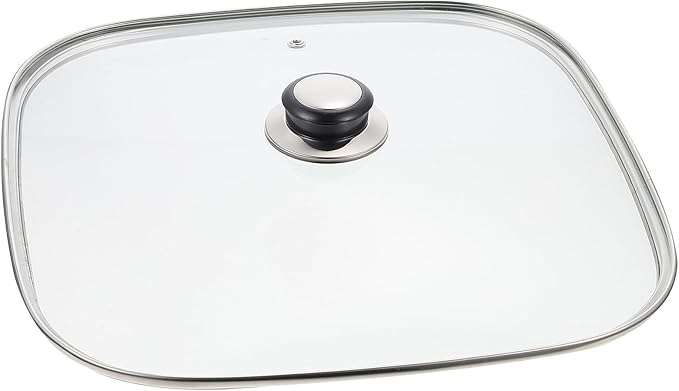 UPKOCH 12.2 Inch Tempered Glass Kitchen Pot Lid with Handle and Steam Vent Practical Replacement Cover for Electric Hot Pot Skillet Cast Iron Pan Cookware for Home and Restaurant