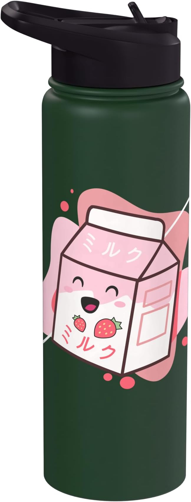 Kawaii Milk Cow Retro Japanese Strawberry Strawberry Milk Stainless Steel Insulated Water Bottle