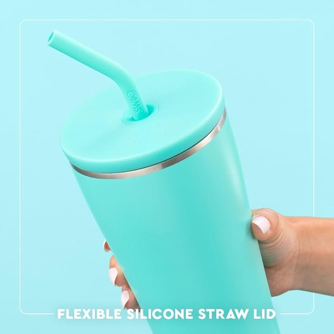 Swig Life 32oz Straw Tumbler, Travel Coffee Tumbler with Lid, Cup Holder Friendly Travel Coffee Mug, Stainless Steel, 32 oz Reusable Insulated Coffee Mug (Saturdays In Fayetteville)