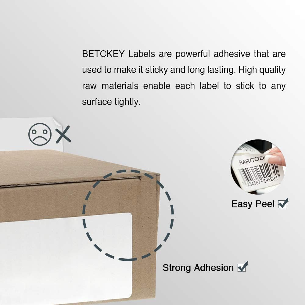 BETCKEY - Multipurpose Labels Replace for DYMO 30324/30258 (2-1/8" x 2-3/4"), Perforated, Compatible with DYMO Labelwriter 450, 4XL, NOT Fit 550 & 5XL [16 Rolls/6400 Labels]
