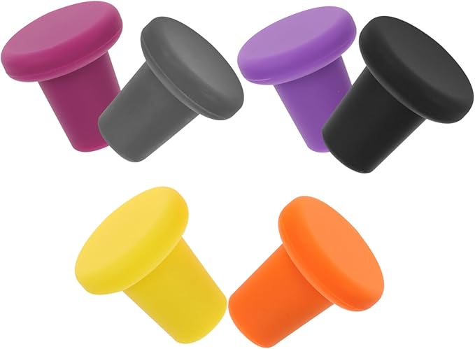 OUNONA 6pcs Silicone Wine Bottle Stoppers Reusable Wine Bottle Caps Leakproof Seals for Fresh Storage