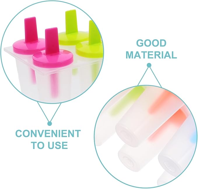 Zerodeko Ice Pop Mold, Set 24 Pcs Reusable Silicone Freezer Trays for Diy Ice Cream Treats Kids Parties and Healthy Summer Snacks