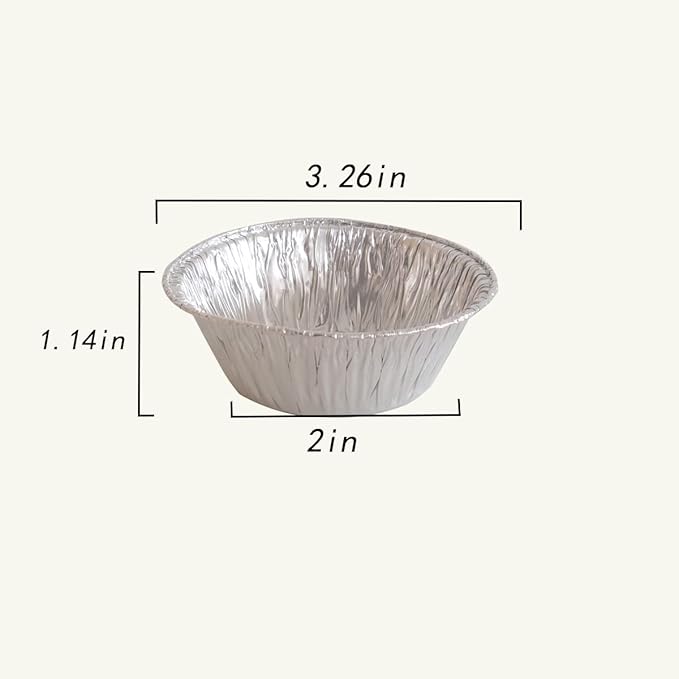 100 Pcs Aluminum Foil Mini Pans, Great for Baking Tarts, Quiche, Pudding, etc.