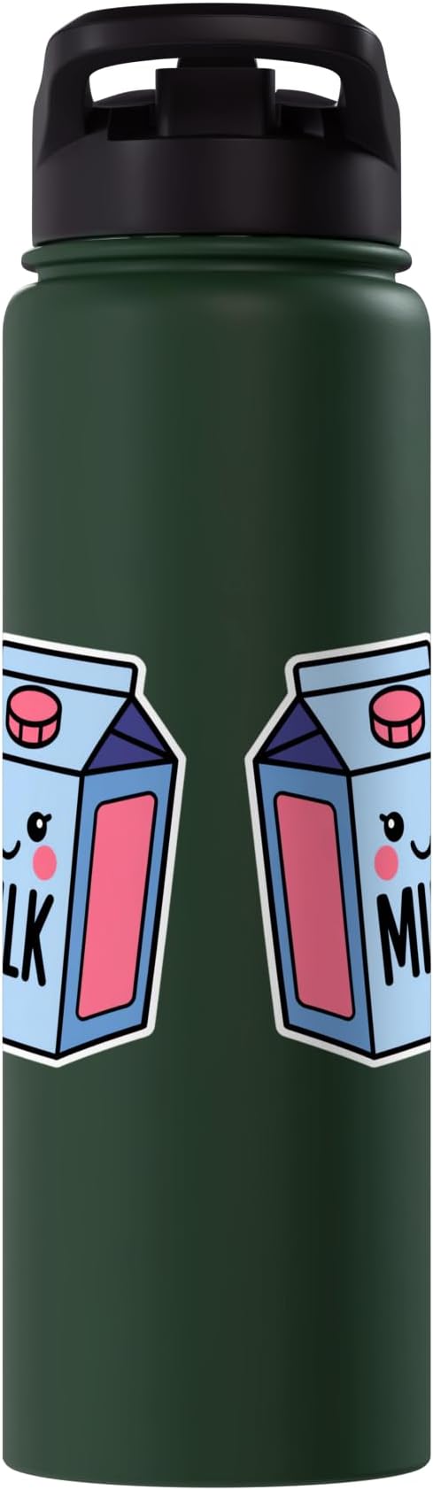 Milk Carton Kawaii Cute Smiling Milk Stainless Steel Insulated Water Bottle