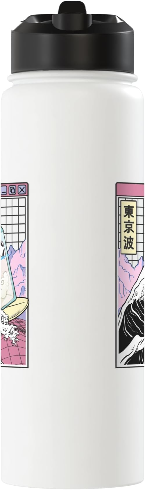 Surfing Milk Carton Kanagawa Wave Kawaii Anime Vaporwave Stainless Steel Insulated Water Bottle