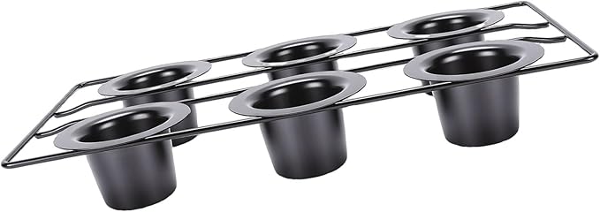 Zopsc Professional Grade Popover Cake Pan for Fluffy Popovers Dishwasher Safe for Successful Baking 32.17oz Carbon Steel
