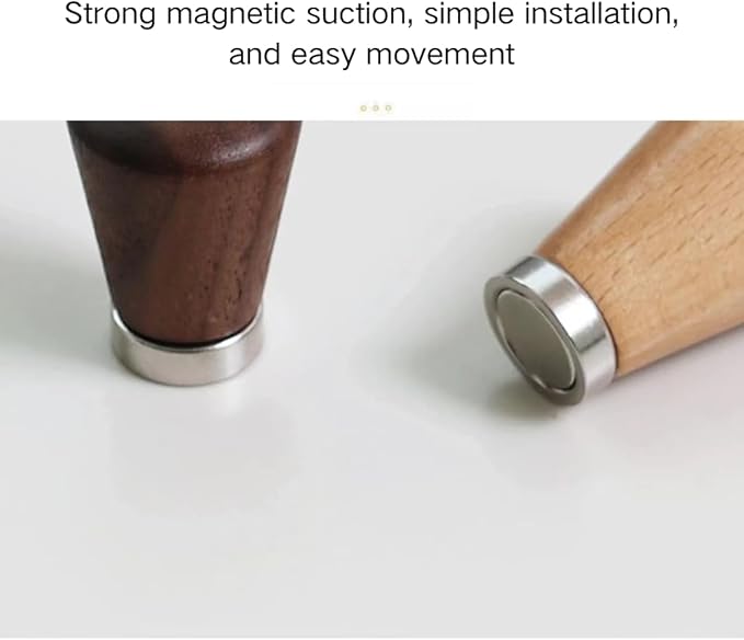 2 PCS Retro Magnetic Hooks, Wrought Iron Wooden Ball Hooks, Creative Punch-Free Storage for Refrigerators, Metal Doors, and Lockers (Walnut Wood,S)
