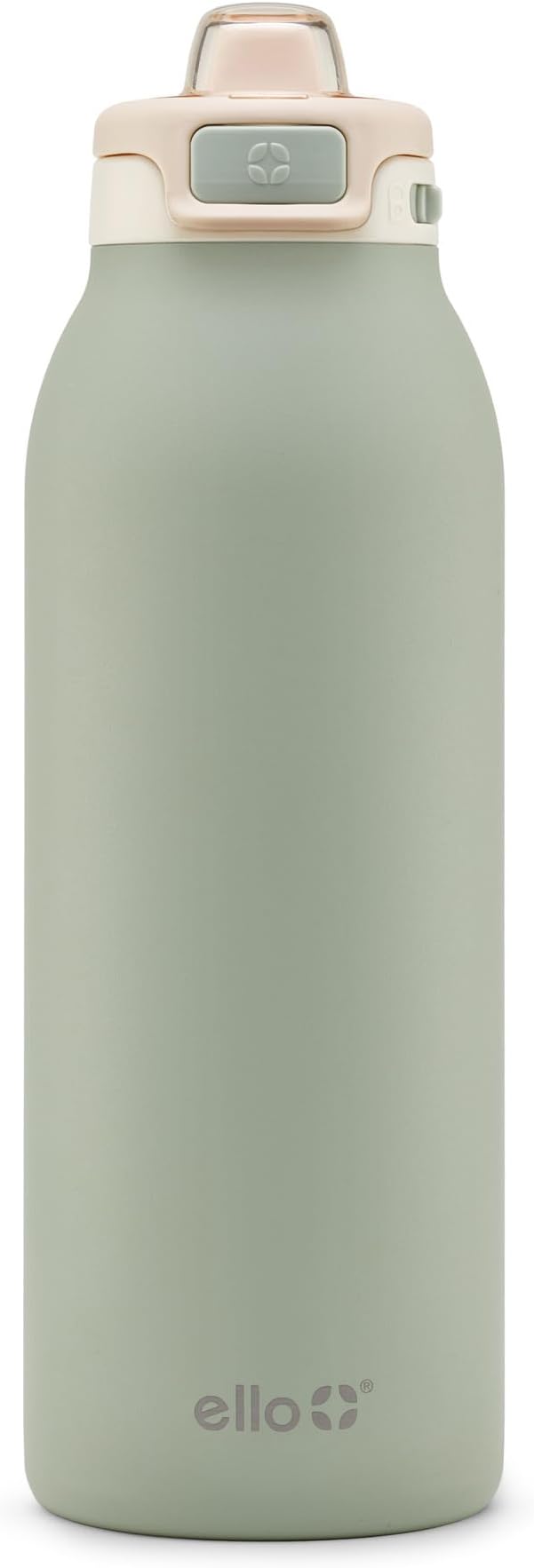 Ello Pop & Fill 40oz Stainless Steel Water Bottle with Quick Fill Technology, Double Walled and Vacuum Insulated Metal, Leak Proof Locking Lid, Sip and Chug, Reusable, BPA Free, Pistachio