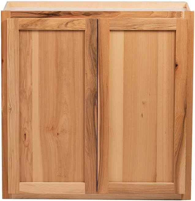 Quicklock RTA (Ready-to-Assemble) 42" Tall Wall Kitchen Cabinets - Shaker Style | 100% Hardwood | Made in America | Soft Close Hardware (Rustic Hickory, 12" D x 36" W x 42" H)