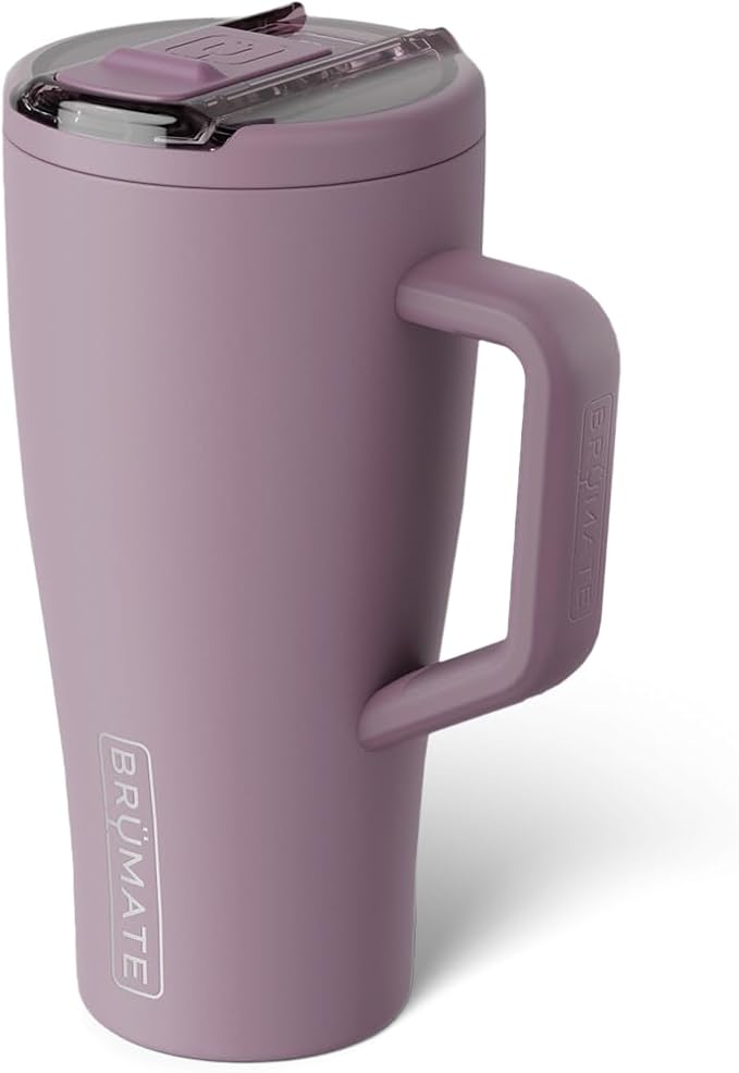 BrüMate Era Flip 30oz Tumbler with 100% Leakproof Covered Straw Lid | Hygienic Covered Straw | Insulated Stainless Steel Water Bottle with Handle | Cup Holder Friendly | BPA-Free (Lilac Dusk)