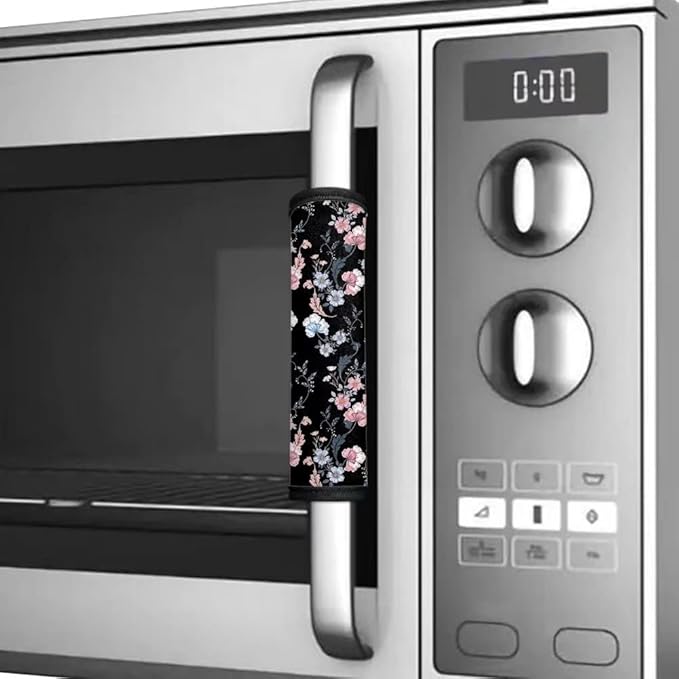 3 Pair of Floral Fridge Door Handle Covers Oven Refrigerator Door Handle Cover, Keep Fingertips Dust Food Stains Decor Protector Microwave Oven with Handle