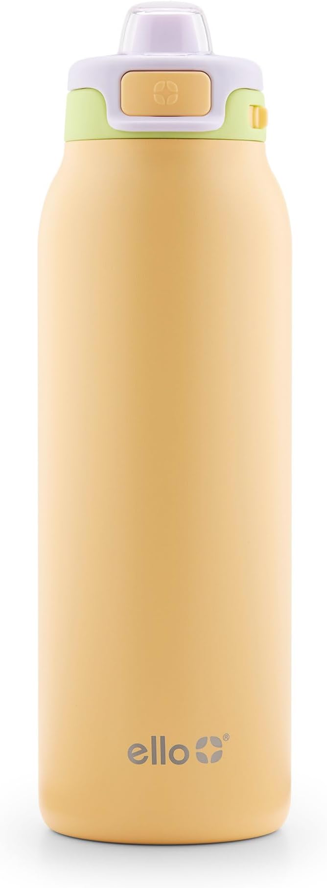 Ello Pop & Fill 32oz Stainless Steel Water Bottle with Quick Fill Technology, Double Walled and Vacuum Insulated Metal, Leak Proof Locking Lid, Sip and Chug, Reusable, BPA Free, Sunset Meadow
