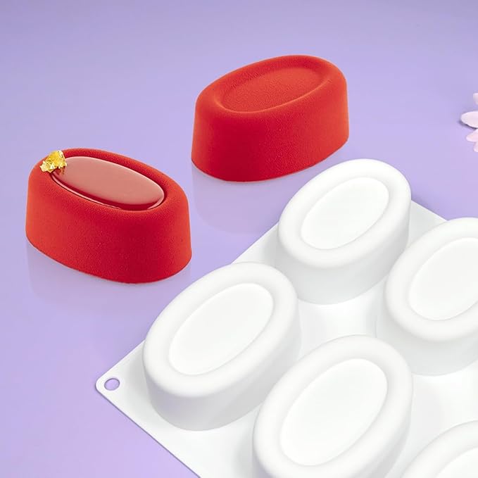 mostsom Silicone Molds Mousse Molds Silicone Chocolate Mold Silicon Oval Cake Moulds 3D Ellipse Shape Candy Truffle Baking Tray (C_ Big Oval)