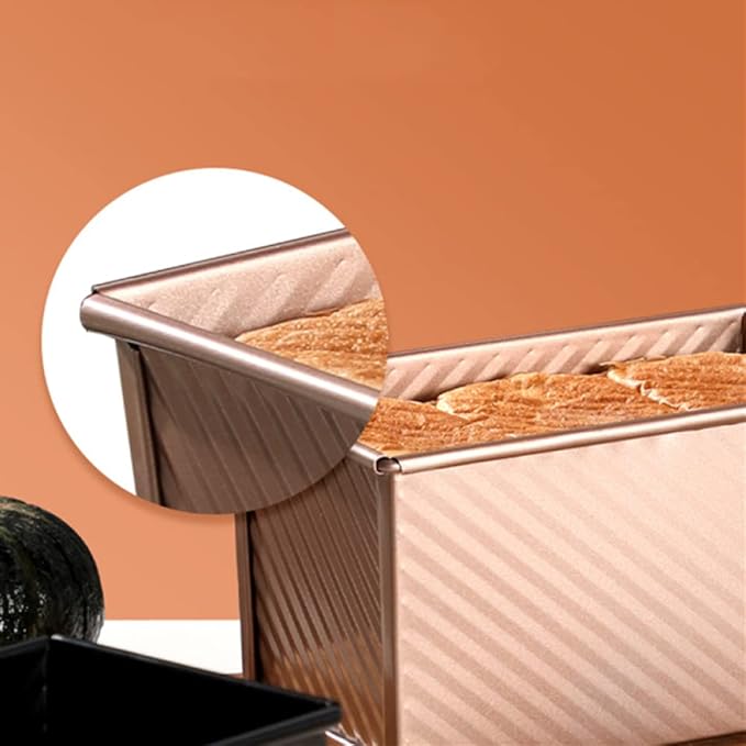 Cake Tin， Non-Stick Cake Mould, Baking ToolsBaking Mold,Cake Mould,Baking Baking Baking Pan Bread Oven Cake Mold Rectangular Toast Making Box with Lid Non Stick Skillet Pan Pans (Color : Large Black S