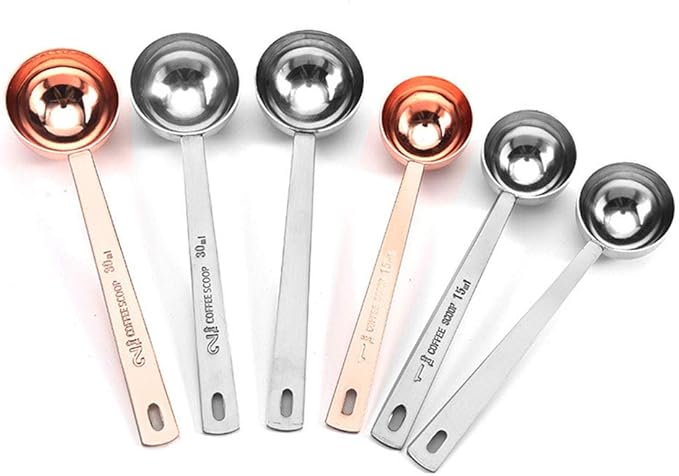 Coffee Scoops, 1 PC 15 ML (1 TPSP) 304 Stainless Steel Tablespoon Long Handle Measuring tablespoon Fits Container for Ground, Brewing, Milk Brewin (5.7inches)
