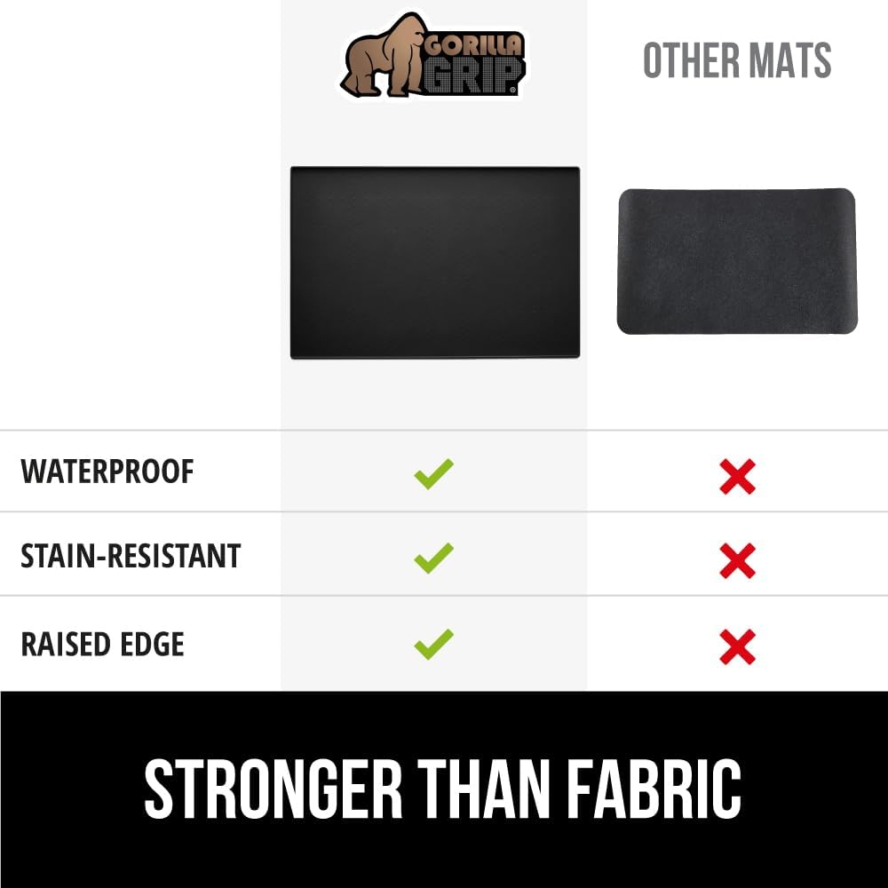 GORILLA GRIP Silicone Coffee Mat, Espresso Drink Bar Station Accessories, Use Under Machine, Waterproof Heat Resistant Multi-Use Dish Drying Mats, Stays in Place, Kitchen Home Decor, 11.5x18.5, Black