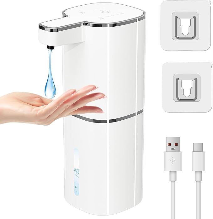Automatic Soap Dispenser, Dish & Hand Foaming Soap Dispenser for Bathroom Kitchen, Liquid Auto Smart Electric Foam Pump Touchless，420ml-4 Levels Adjustable