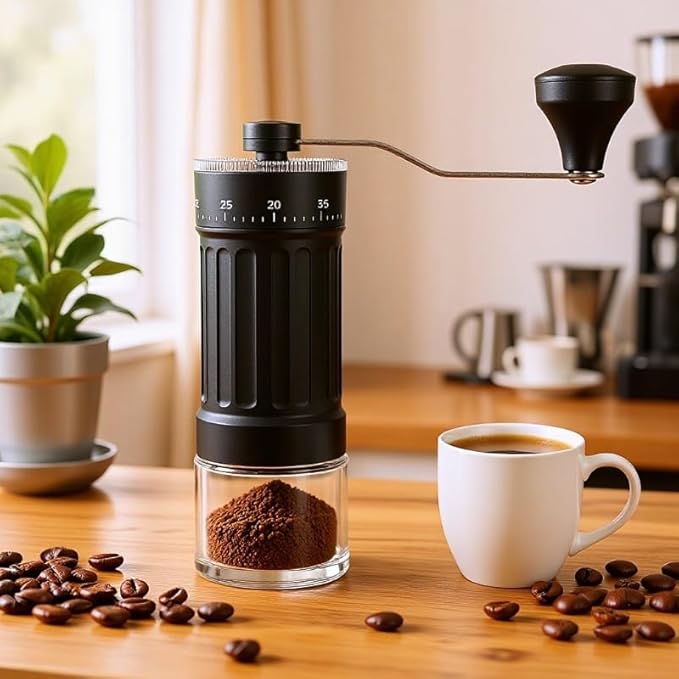 Manual Coffee Grinder, 40 Levels External Adjustment, Portable Hand Coffee Bean Mill, Ceramic Burr Coffee Grinder