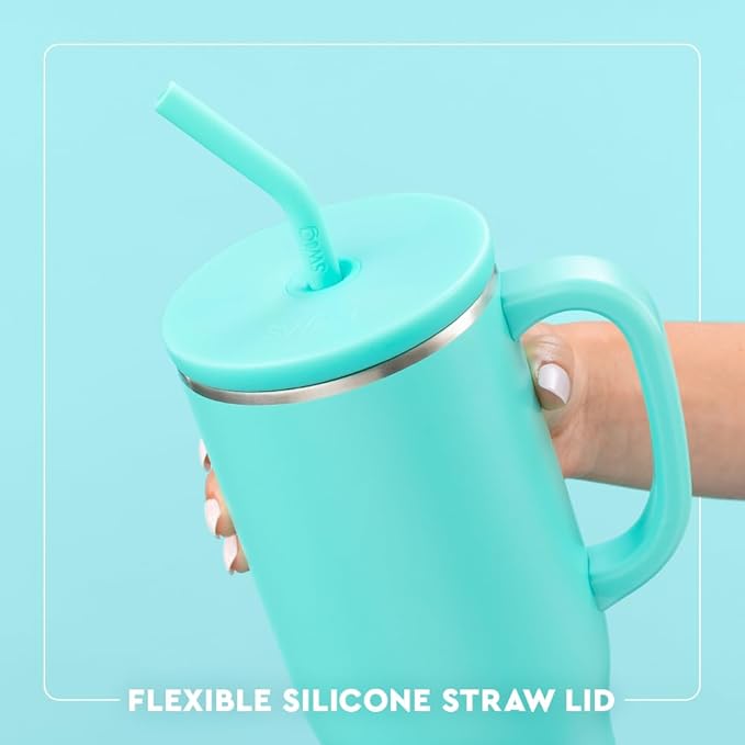 Swig Life 40oz Mega Mug, 40oz Tumbler with Handle and Straw, Extra Large Insulated Tumblers, Cup Holder Friendly Travel Mug (Tacky Lights)