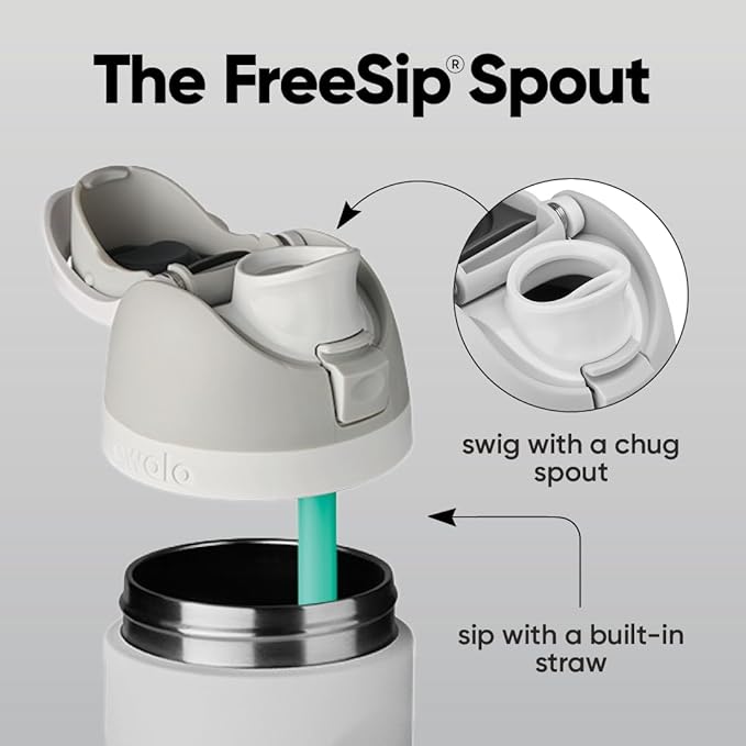 Owala FreeSip Insulated Stainless Steel Water Bottle with Straw, BPA-Free Sports Water Bottle, Great for Travel, 32 Oz, Shy Marshmallow