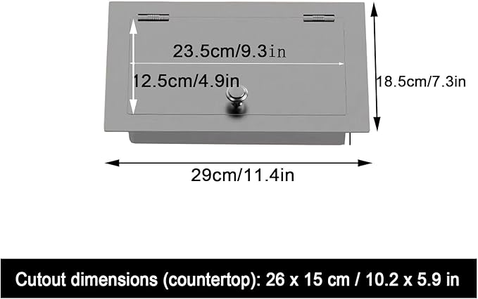 304 Stainless Steel Bin Cover, Countertop Trash can Lid, with a Central Pivot, the Lid can be Lifted, for Kitchen Cabinet, Bar & Bathroom(Black)