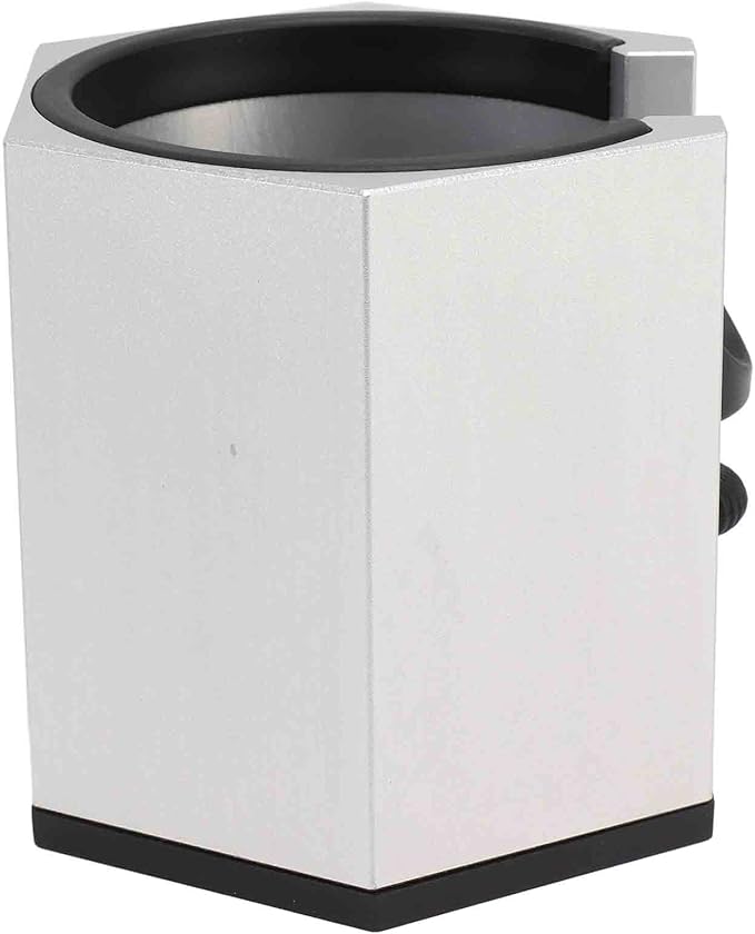 Coffee Portafilter Holder Stand with Adjustable Height Knob and Removable Bracket Cover, Aluminum Alloy Non Slip Base for Restaurants Homes Cafes (Silver)