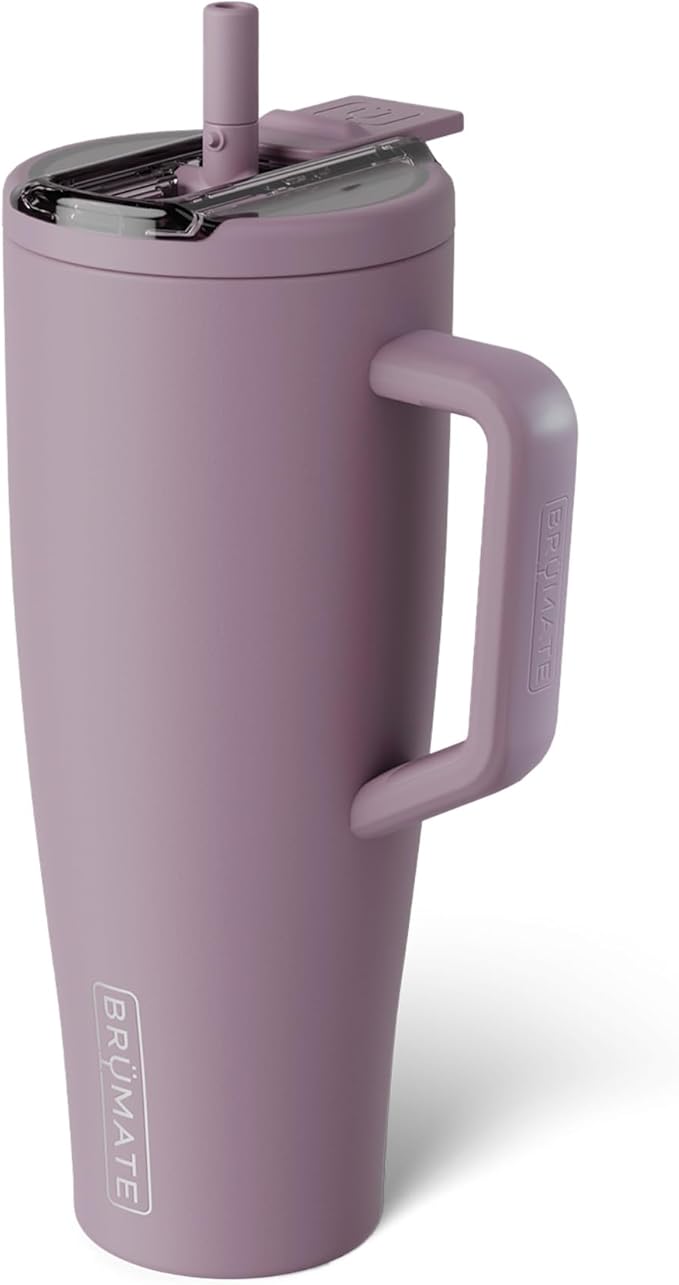 BrüMate Era Flip 40oz Tumbler with 100% Leakproof Covered Straw Lid | Hygienic Covered Straw | Insulated Stainless Steel Water Bottle with Handle | Cup Holder Friendly | BPA-Free (Lilac Dusk)