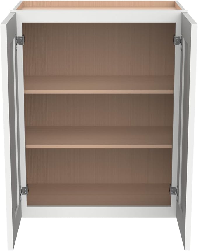 Wall-Mounted Cabinet – Solid Wood Shaker Style Medicine Cabinet with Adjustable Shelves & Soft-Close Doors for Bathroom, Kitchen, and Office Storage (Origami White, 39" W x 12" D x 42" H)