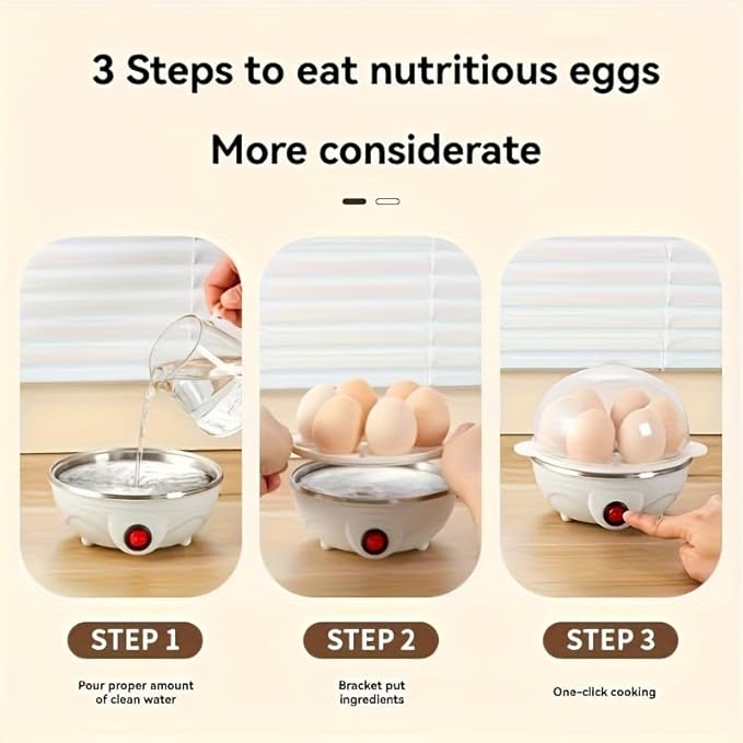 Rapid Egg Cooker, egg steamer, Easy-to-Peel, Hard, Soft Boiled Eggs, Poacher, Omelet Maker, Hard Boiled Eggs, Kitchen Appliance, Egg Cooker Multi-Use