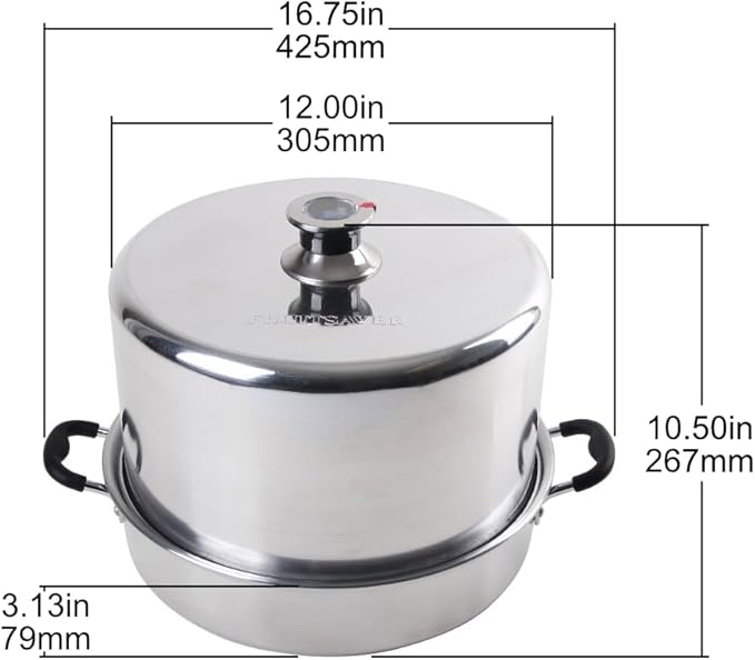 Kitchen Crop Steam Canner with Temperature Indicator (Aluminum Steam Canner)