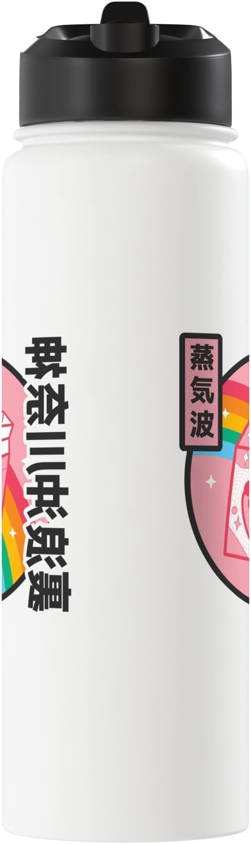 Strawberry Milk Carton Kawaii Grid Retro Rainbow Anime Stainless Steel Insulated Water Bottle
