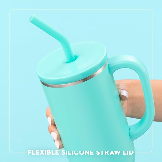 Swig Life 30oz Mega Mug, 30oz Tumbler with Handle and Straw, Large Insulated Tumblers, Cup Holder Friendly Travel Mug, Stainless Steel 30 oz Tumbler, Reusable Insulated Water Bottle (Check Yes)