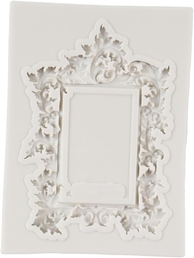 Photo Frame Fondant Molds Picture Frames Silicone Mold Vintage Frame Molds For Cake Decoration Cupcake Topper Chocolate Candy Polymer Clay Gum Paste Set of 5