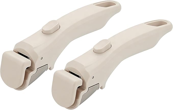 Removable Handle Ivory White, Detachable Handle for Pots and Pans, Universal Cookware Handles, Compatible with Thin Edge Cookware, 2 Pack