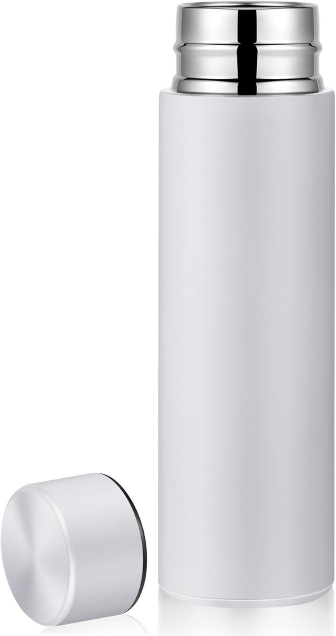 Irenare 5oz Mini Water Bottle Mini Insulated Stainless Steel Bottle Purse Water Bottle Cute Leak Proof Flask Keeps Drink Cold and Hot for Purse Women(White,1 Piece)