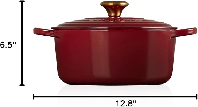 Le Creuset Enameled Cast Iron Signature Round Dutch Oven, 4.5 qt., Garnet