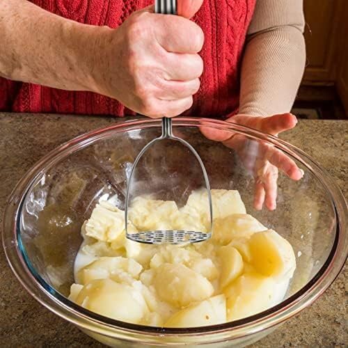 YBM Home Potato Masher and Vegetable Mashing Utensil Tool, Stainless Steel Hand Masher and Presser, Silver 2411-1