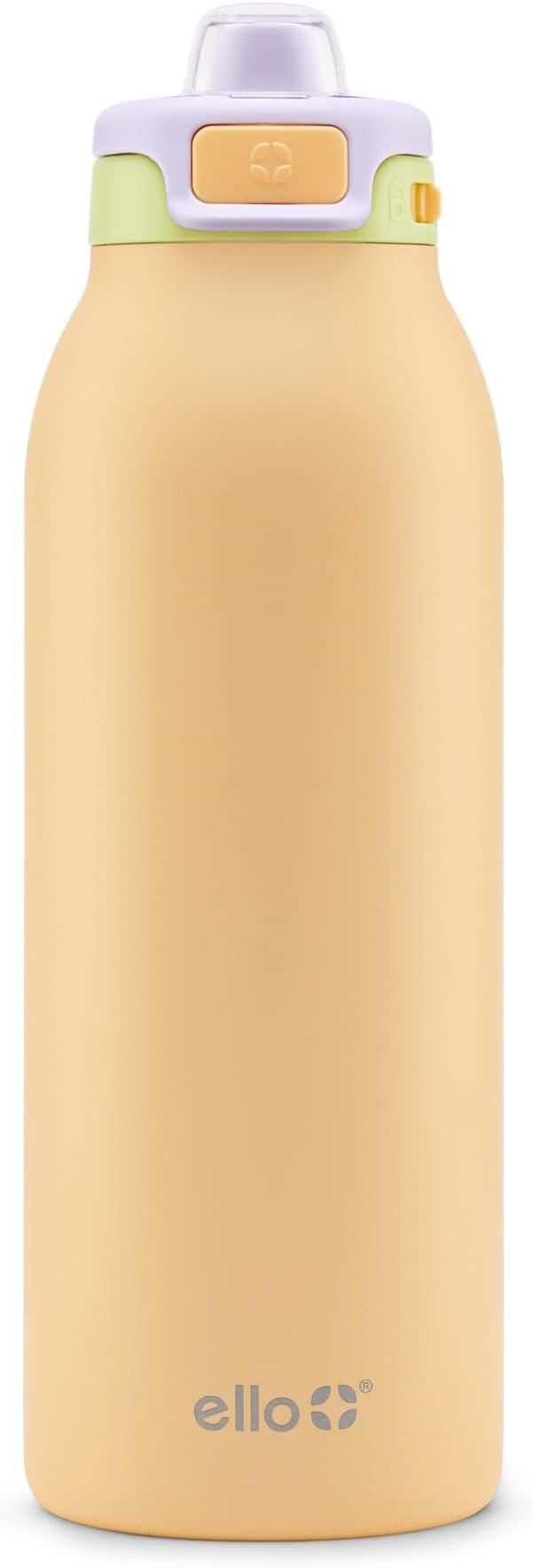 Ello Pop & Fill 40oz Stainless Steel Water Bottle with Quick Fill Technology, Double Walled and Vacuum Insulated Metal, Leak Proof Locking Lid, Sip and Chug, Reusable, BPA Free, Sunset Meadow