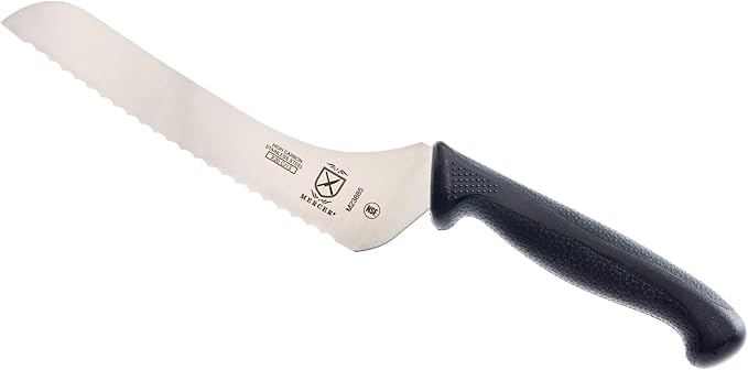 Mercer Culinary Millennia Black Handle Offset Bread Knife, 7-Inch