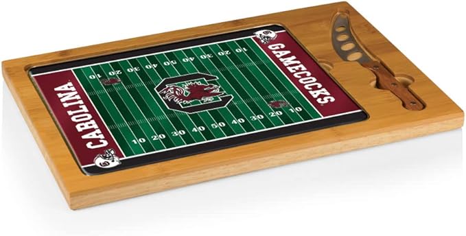 PICNIC TIME NCAA Icon Glass Top Cutting Board & Knife Set, Cheese Boards Charcuterie Boards, Serving Platter, (Parawood & Bamboo)