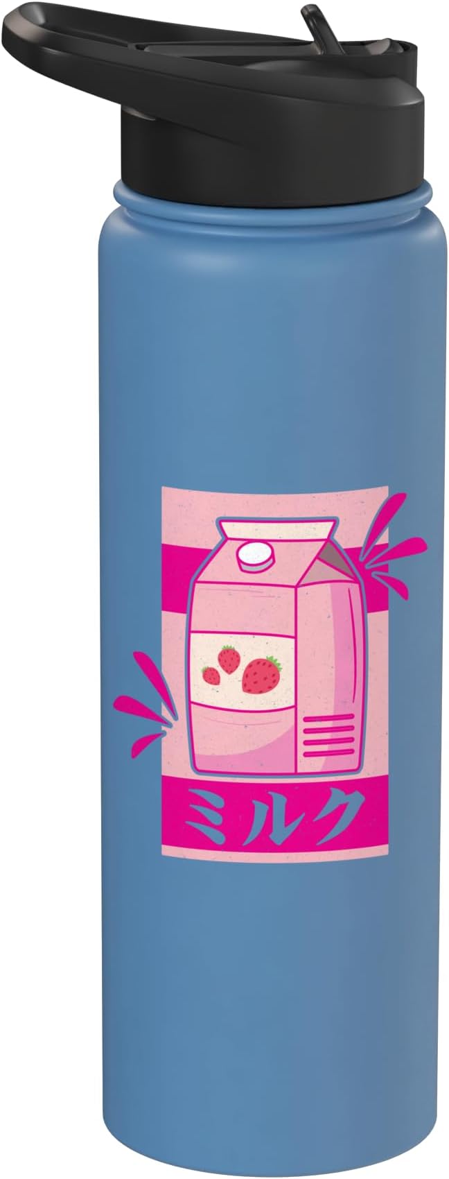 Funny Kawaii Japanese Strawberry Milk Shake Carton Milkshake Stainless Steel Insulated Water Bottle