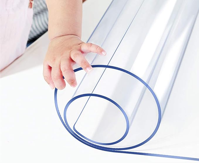 24x96 inch 1.5 mm Thick Clear Plastic Table Protector Rectangle Wipeable Vinyl Tablecloth Furniture PVC Protective Desktop Cover Waterproof Coffee Dining Tabletop Protection Desk Chair Floor Mat Pad