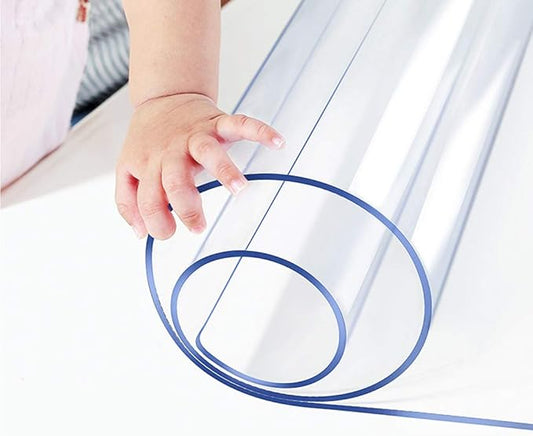 1.5mm Thick Custom Multisize Clear PVC Table Cover Protector 16x59.1 in Rectangular Plastic Table Cover Desk Pad Mat Table Cloth for Office Computer Desk Sofa End Side Bedside Table Media Night Stand