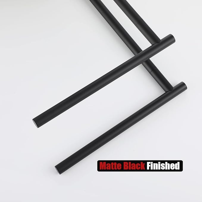 JQK Hand Towel Holder Stand Black, Modern Tree Rack Free Standing for Countertop with 12 Inch 2 Bars, 304 Stainless Steel Matte Black 9.45x5.12 Inch Base, HTT172-PB