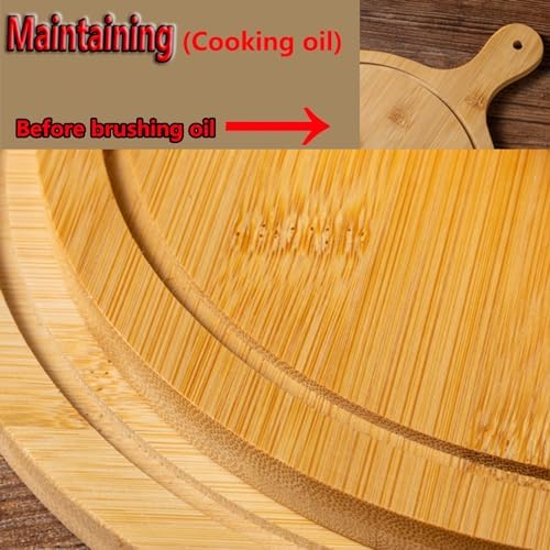 Pizza Serving Board Tray Set of 8, Wooden Lightweight Handles, Up to 13 Inches, Pizza Making Storage, Perfect for Parties and Gatherings,Light Brown,6inch