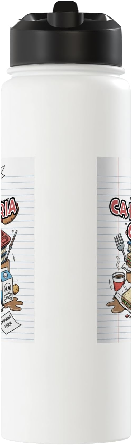 Cafeteria Critic - Student Lunch School Humor Food Chaos Stainless Steel Insulated Water Bottle
